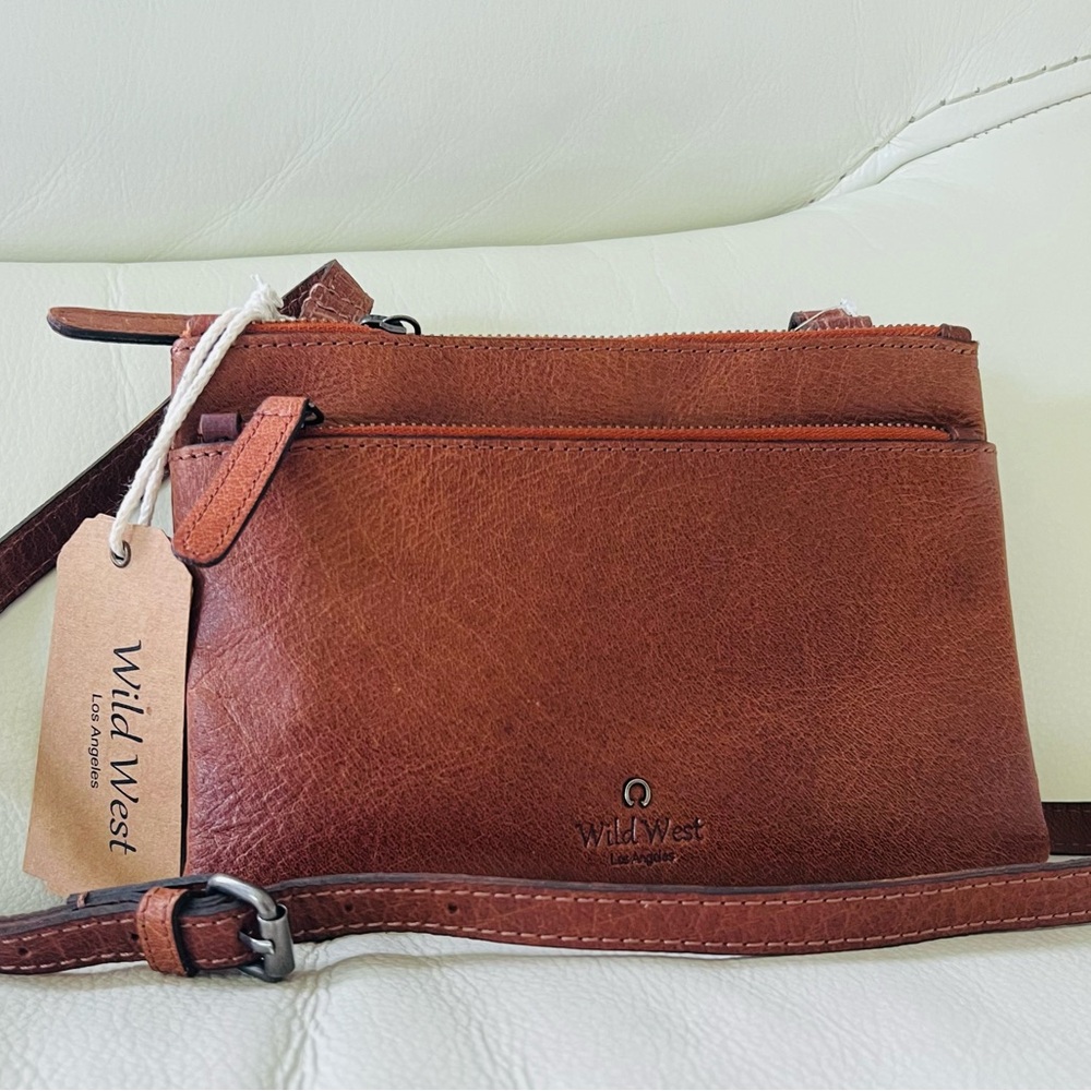 NWT WILD WEST LEATHER SMALL CROSSBODY SHOULDER BAG